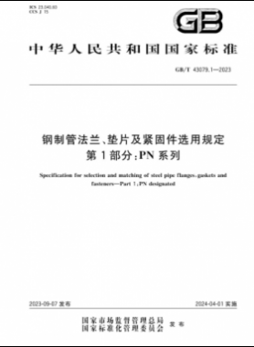 鋼制管法蘭、墊片及緊固件選用規(guī)定 第1部分：PN系列國標/T 43079.1-2023